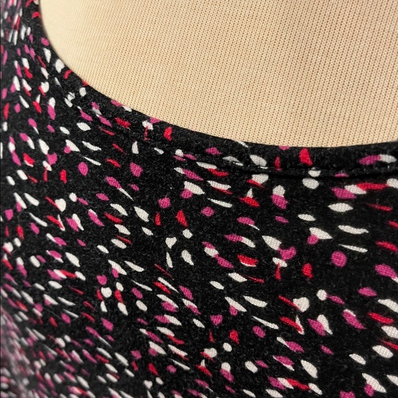 😍SHOW SPECIAL LILY MORGAN Black Long Sleeve Top with Pink & White Spots 1X - Picture 2 of 7